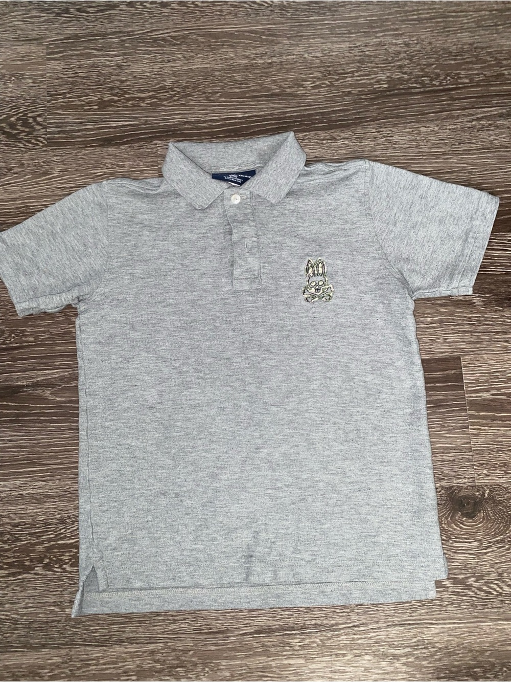 Fits 10/12 (tagged 14/16)Psycho Bunny Gray Polo